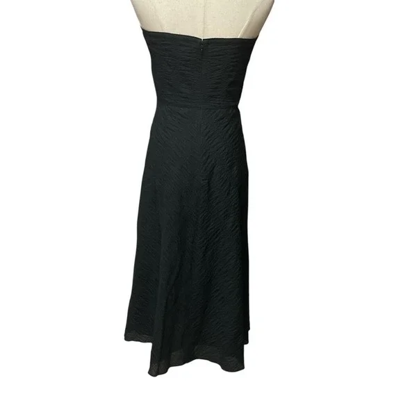 J. CREW Women's‎ Strapless Textured Midi A-Line Dress Size 2 Black Formal Party - Picture 6 of 15